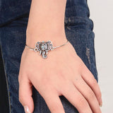 Ganesha Bracelet / Bangle Cuff - Retro Silver Turquoise Bead - 1PC - HolyHinduStore