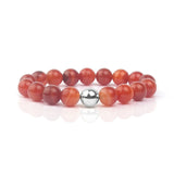 Natural Stone Beads Bracelets -  Jewelry - Semi-precious Red Stripe India Nature Charm Bangles - HolyHinduStore