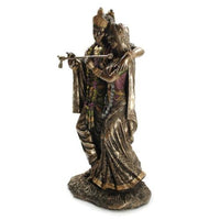 KRISHNA AND RADHA STATUE 11.5'' Hindu Divine Love HIGH QUALITY Bronze Resin Deity - HolyHinduStore