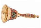 colorful hindu hand held bell - musical jingle brass puja pooja prayer ghanti - - HolyHinduStore