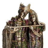 KRISHNA AND RADHA STATUE 11.5'' Hindu Divine Love HIGH QUALITY Bronze Resin Deity - HolyHinduStore