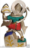 Hanuman Carrying Mountain God Statue 16.5''Silver Hue Brass Hindu 11.4KG - HolyHinduStore