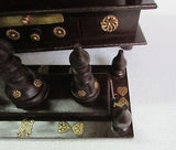 Wooden Hindu Temple / Handcrafted  Mandir / Brass Work / Wall Art - 15 X 8 X 18  inch - HolyHinduStore