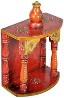Wooden Handcrafted Hindu Temple / Home Mandir / Pooja Ghar / Mandapam for Worship - 9 x 5 x 14 Inch - HolyHinduStore