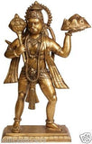 BIG GOD Hanuman Carry Mountain Statue 24'' Brass Golden Hindu Art Sculpture 13 KG - HolyHinduStore