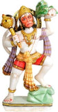 Hanuman Carrying Mountain 19.5''White Marble Craved Statue Hindu Figure - 13.6KG - HolyHinduStore