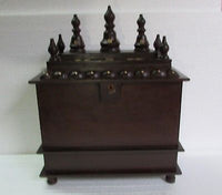 Wooden Hindu Temple / Handcrafted  Mandir / Brass Work / Wall Art - 15 X 8 X 18  inch - HolyHinduStore