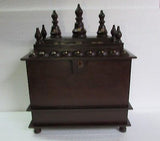 Wooden Hindu Temple / Handcrafted  Mandir / Brass Work / Wall Art - 15 X 8 X 18  inch - HolyHinduStore