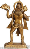 BIG GOD Hanuman Carry Mountain Statue 24'' Brass Golden Hindu Art Sculpture 13 KG - HolyHinduStore