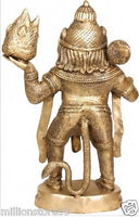 Hindu God Hanuman Carrying Mountain 34''Brass Large Statue Figure Size Art 36.7KG - HolyHinduStore