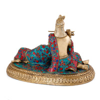 Large Radha Krishna Brass Statue Hindu God Goddess Idol Love Couple Figurine - HolyHinduStore