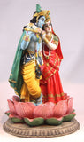 8.5'' Radha krishna Lotus Statue Idol Murthi - HolyHinduStore
