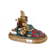 Large Radha Krishna Brass Statue Hindu God Goddess Idol Love Couple Figurine - HolyHinduStore