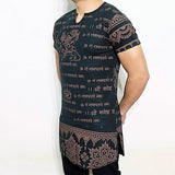 NEW MEN'S GANESH GANESHA INDIAN HINDU GOD OM SIGN SANSKRIT GRAMMAR LONG T-SHIRT - HolyHinduStore