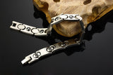Men's Fashion Bracelet - Titanium Steel - Health Magnetic Bracelet / Fylfot Bangle / God Bless Lucky Wristband - HolyHinduStore