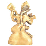 IndianShelf Handmade Brass Golden Hanuman Statue Holding Mountain of Herbs Statement Pieces Online - HolyHinduStore