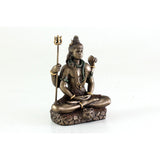 Top Collection Mini 3.25" Lord Shiva in Lotus Pose - Hindu God and Destroyer of Evil. Good Protection. Bronze Powder Mixed with Resin - Bronze Finish with Color Accents. - HolyHinduStore