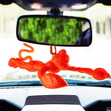 Divya Mantra Combo Of Orange Flying Hanuman Car Mirror Hanging and Hindu God Hanuman Idol Sculpture Statue Murti - HolyHinduStore