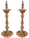 A Pair of Peacocks Lamp - Brass Statue - Puja lamp - HolyHinduStore