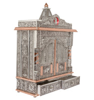 Movie Time Vdieo 59067-DL Hindu Puja Mandir/Temple/Alter, Aluminum Plated with Doors - HolyHinduStore