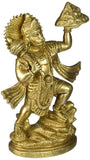 Gangesindia Lord Hanuman Carrying Herbs Mountain Brass Statue - HolyHinduStore