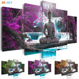 Buddha Statue Art - Waterfall Poster with frame