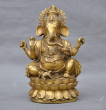 Lord Ganesha / Ganpati / God of Fortune - Brass Statue - HolyHinduStore