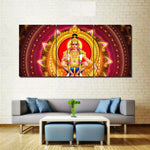 Lord Ayyappa Painting - Superior Quality Canvas Printed Wall Art Poster 3 Pieces / 3 Panel(Horizontal) Wall Decor, Home Decor Pictures - HolyHinduStore
