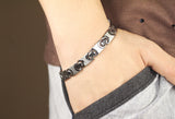 Men's Fashion Bracelet - Titanium Steel - Health Magnetic Bracelet / Fylfot Bangle / God Bless Lucky Wristband - HolyHinduStore
