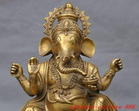 Lord Ganesha / Ganpati / God of Fortune - Brass Statue - HolyHinduStore