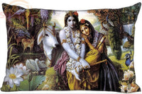 Lord Krishna Pillowcases - 35x45cm(13.7x17.7 inch) Pillow Cover - One Side Printed - HolyHinduStore