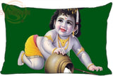 Lord Krishna Pillowcases - 35x45cm(13.7x17.7 inch) Pillow Cover - One Side Printed - HolyHinduStore