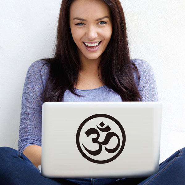 Om Aum Symbol Hindu Yoga Computer Sticker For Bike Laptop Small Vinyl Laptop Decal Notebook Stickers - HolyHinduStore