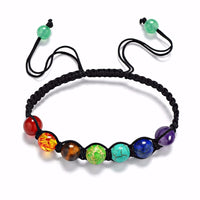 DIEZI Fashion Muti-color Mens Bracelets Lava 7 Chakra Healing Balance Beads Bracelet For Women Reiki Prayer Yoga Stones Bracelet - HolyHinduStore