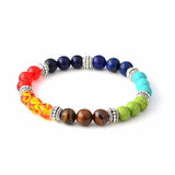 DIEZI Fashion Muti-color Mens Bracelets Lava 7 Chakra Healing Balance Beads Bracelet For Women Reiki Prayer Yoga Stones Bracelet - HolyHinduStore