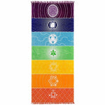 Yoga Mat - 7 Chakra Rainbow Stripes Tapestry - HolyHinduStore