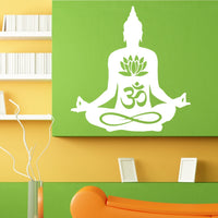 Yoga Lotus Pose Wall Decal Meditate Vinyl Wall Stickers For Yoga Studio Om Sign Hindu God Home Decor Meditation - HolyHinduStore