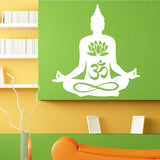 Yoga Lotus Pose Wall Decal Meditate Vinyl Wall Stickers For Yoga Studio Om Sign Hindu God Home Decor Meditation - HolyHinduStore