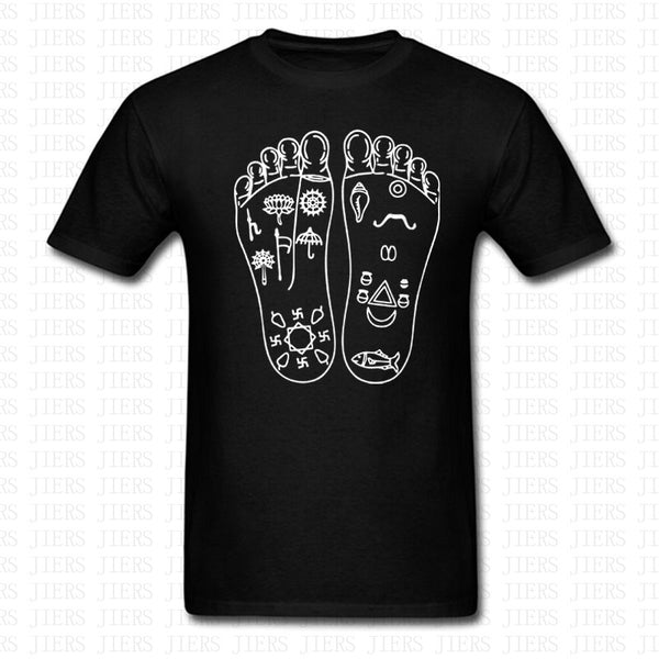 KRISHNA FOOT PRINTS T-Shirt - Cotton - Short Sleeve  for Men & Women - HolyHinduStore