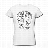 KRISHNA FOOT PRINTS T-Shirt - Cotton - Short Sleeve  for Men & Women - HolyHinduStore