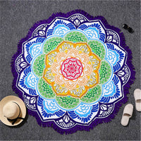 Toga Tapestry Beach Towel Sunblock Round Bikini Cover-Up Blanket Lotus Bohemian Yoga Mat - HolyHinduStore