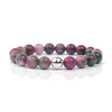 Natural Stone Beads Bracelets -  Jewelry - Semi-precious Red Stripe India Nature Charm Bangles - HolyHinduStore