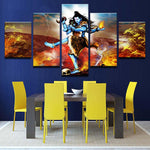 God Shiva painting - Superior Quality Canvas Printed Wall Art Poster 5 Pieces / 5 Panel Wall Decor, Home Decor Picture - HolyHinduStore