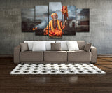 5 Panels Hindu Pundits  Shiva followers Artistic Printed Drawing on Canvas Spray Oil Painting Home Decor Living Room Wall Art Pictures - HolyHinduStore