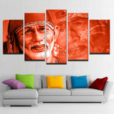 Sai Baba painting - Superior Quality Canvas Printed Wall Art Poster 5 Pieces / 5 Panel Wall Decor, Home Decor Pictures - HolyHinduStore