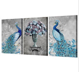 HD printed -  3 Piece Canvas Art Peacock Couple Natural Wall Art Painting Posters - HolyHinduStore