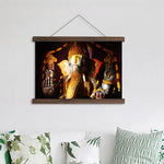 Lord Ganesha Scroll Hanging Canvas Painting Wall Art / HD Prints / Home Decor - HolyHinduStore