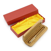 Medium Nib Fountain Pen Natural Bamboo Writing Pen with Converter and Case (Red Packed) - HolyHinduStore