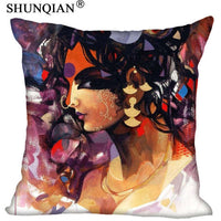 Radha Krishna Pillowcase Cover - Square zipper Pillow Cover - 20x20cm,35x35cm(one side) - HolyHinduStore