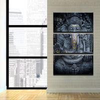 HD Prints Canvas Poster Framework 3 Pieces India Ganesha God Painting Wall Art Ganapati Lord Ganesha Pictures Living Room Decor - HolyHinduStore